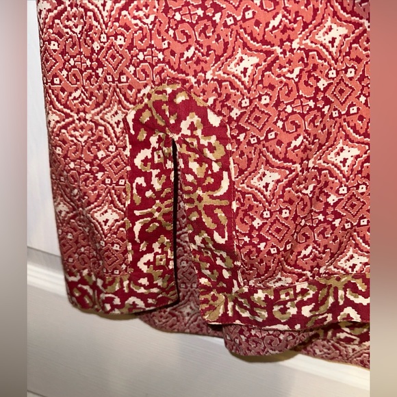 CHARTER CLUB 12 WOMENS Orange Cotton Print Sleeveless TOP TANK V-neck BLOUSE - Picture 2 of 5